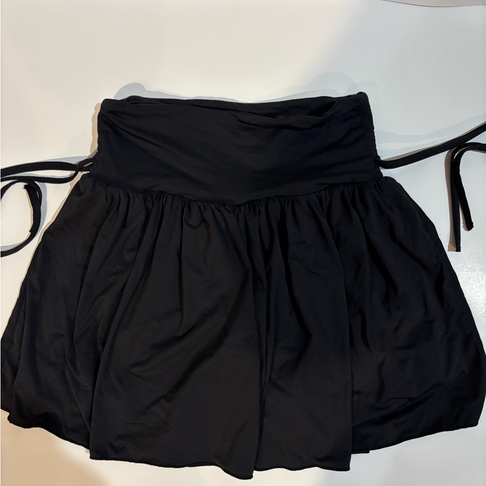 Black Skirt with Tie Details